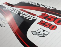 Mercury 250HP Optimax Saltwater Outboard Decal Kit RED